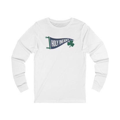 Holy Infant Pennant Long Sleeve Tee — Shamrock School Spirit Shirt