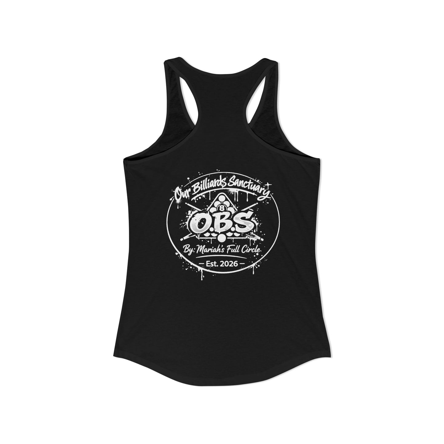 Women's Ideal Racerback Tank - Mariahs Full Circle Black & white