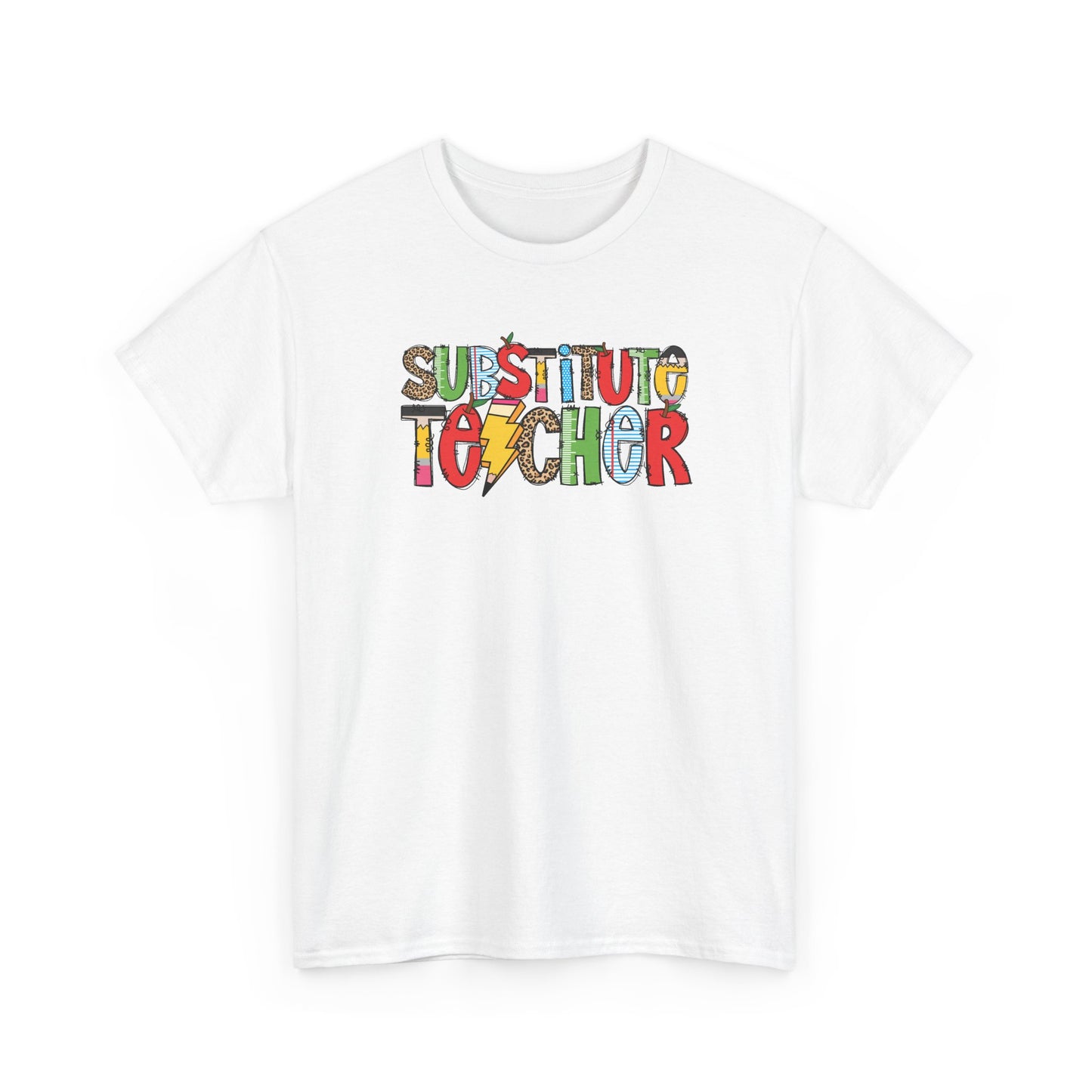 Substitute Teacher Colorblock T-Shirt- Fun School Staff Gift