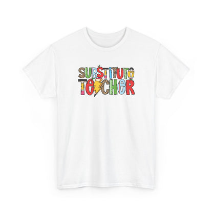 Substitute Teacher Colorblock T-Shirt- Fun School Staff Gift