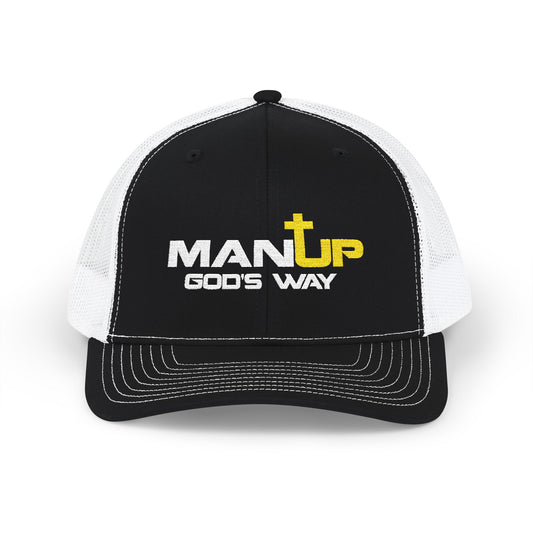 Embroidered Snapback Trucker Cap - Man Up God's Way