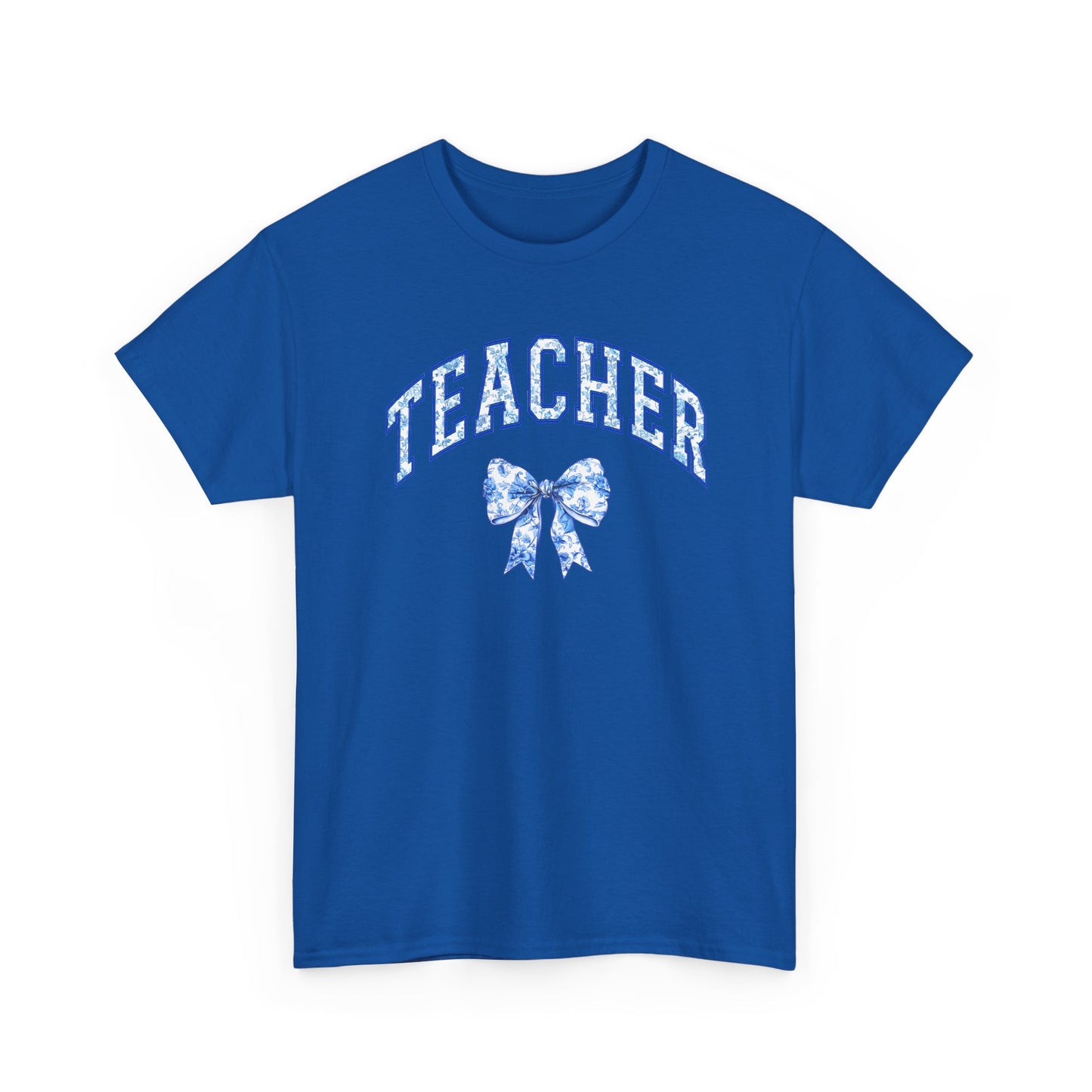 Teacher Tee with Blue Floral Bow