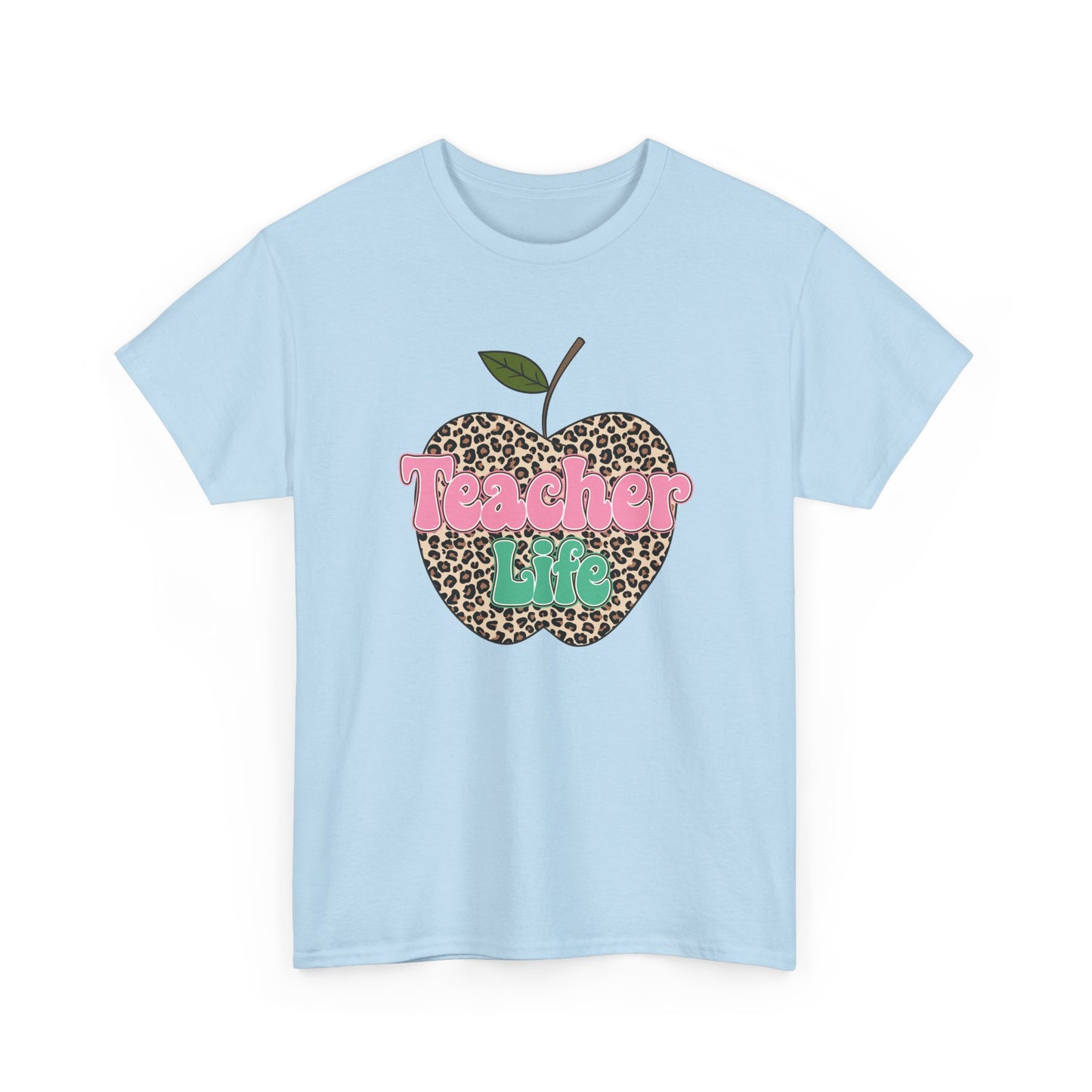 Teacher Life Leopard Apple T‑Shirt