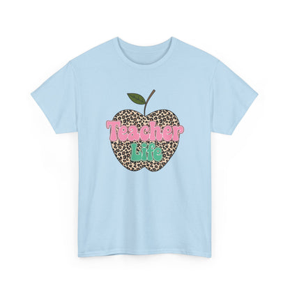 Teacher Life Leopard Apple T‑Shirt
