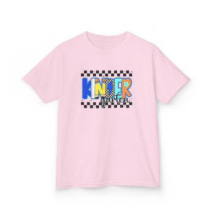 Youth Tee - "KinderGarden Grade" Colorful Checkerboard Back-to-School Shirt