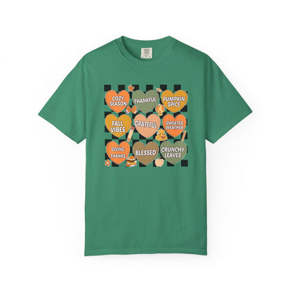Comfort Colors Candy Hearts Shirt | Valentines Day Graphic Tee | Cute Pastel Heart T-Shirt | Unisex Love Shirt Gift