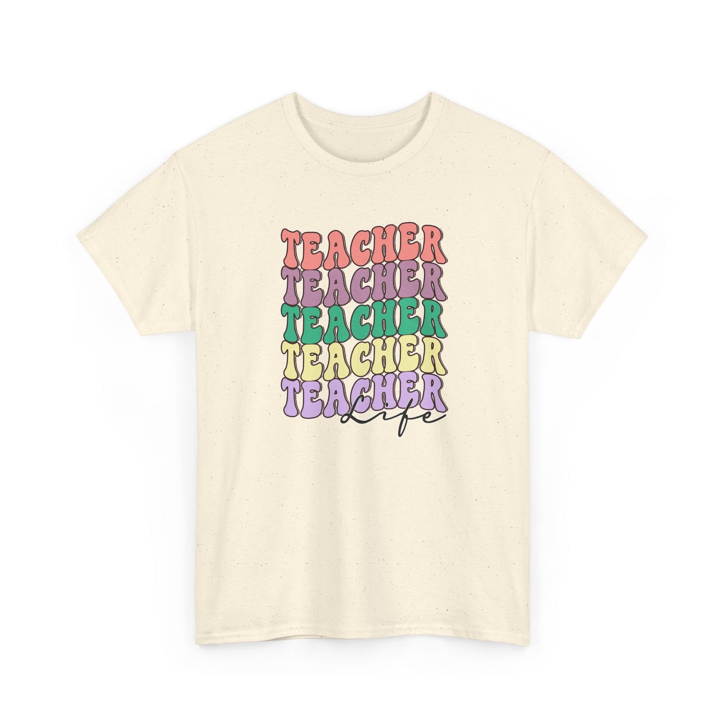 Teacher Stack Graphic Tee - Colorful Retro Teacher Shirt