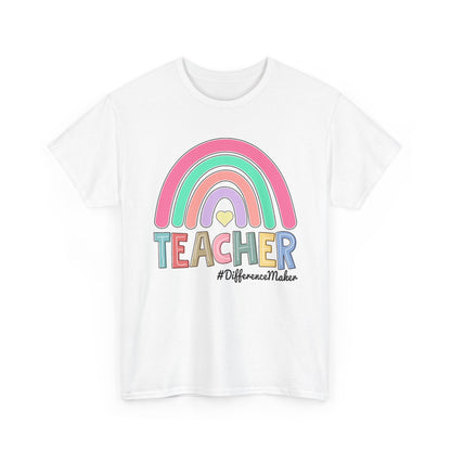 Teacher Rainbow T‑Shirt - "Teacher #DifferenceMaker"