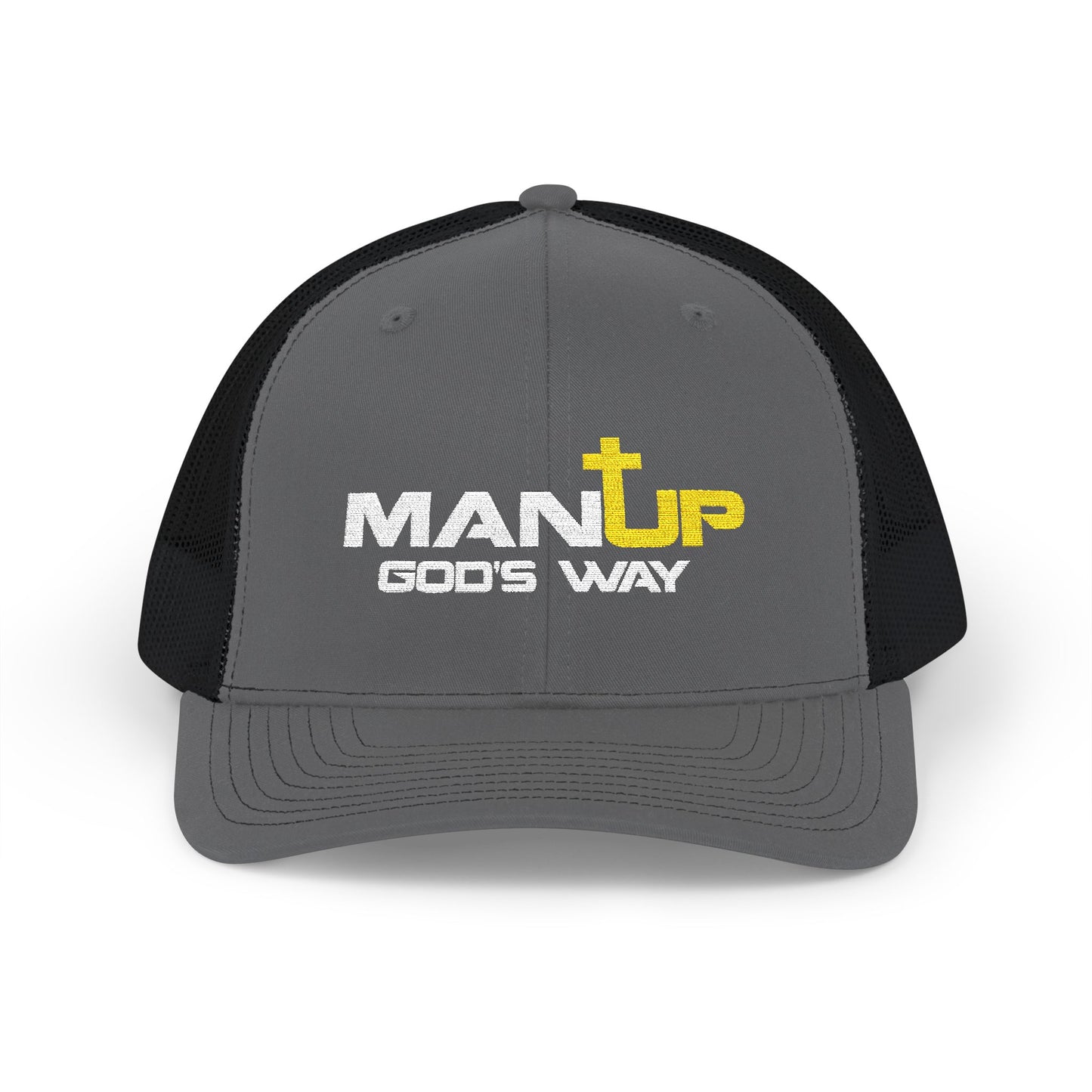 Embroidered Snapback Trucker Cap - Man Up God's Way