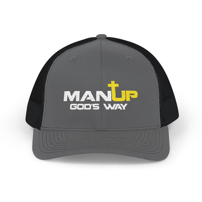 Embroidered Snapback Trucker Cap - Man Up God's Way