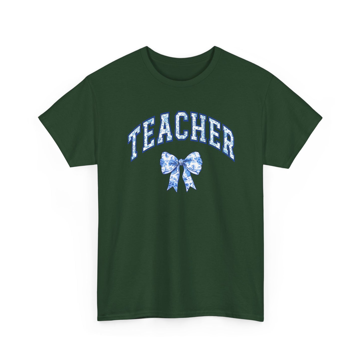 Teacher Tee with Blue Floral Bow