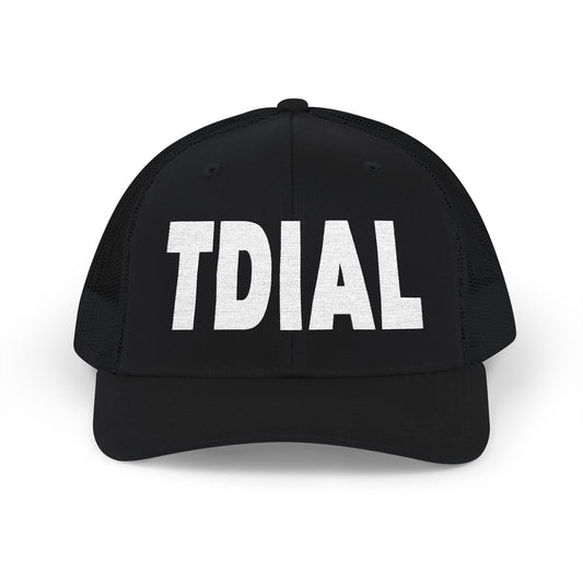 TDIAL Black and White Trucker Cap