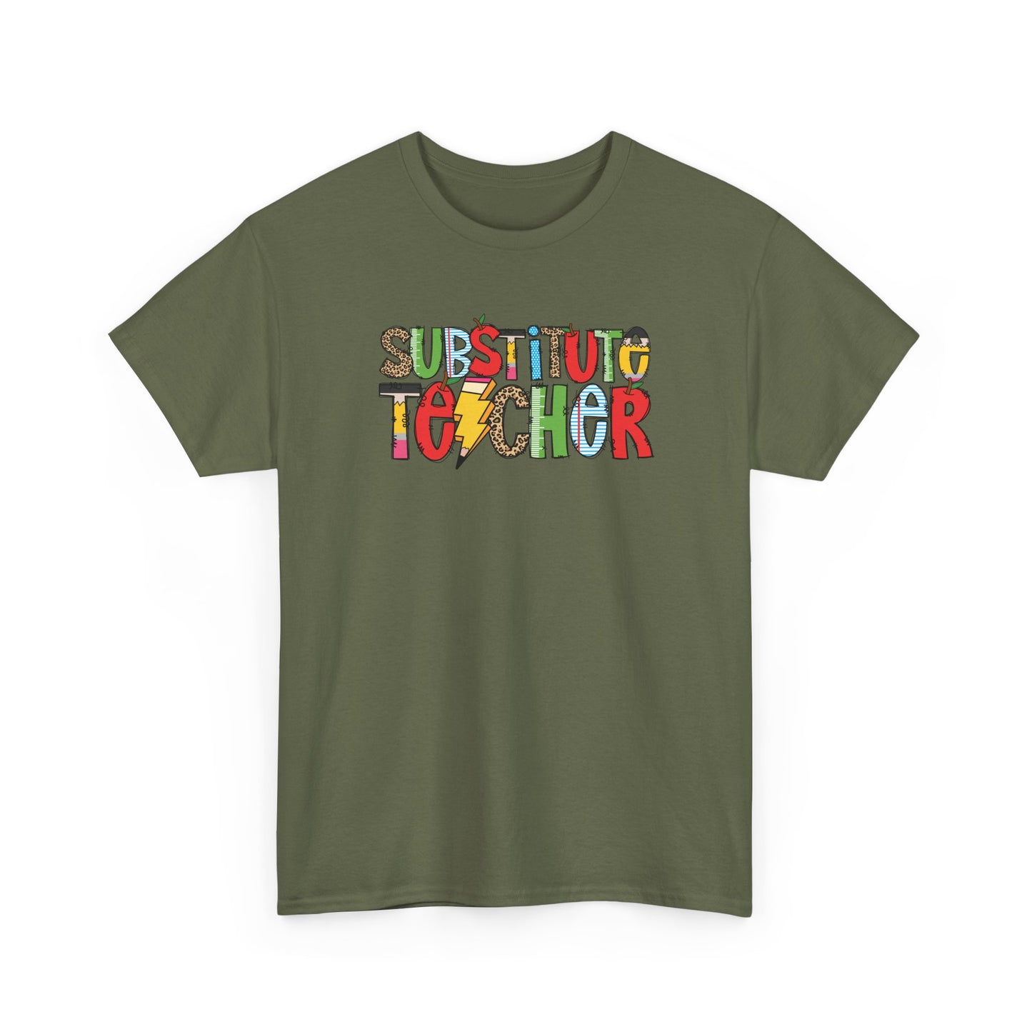 Substitute Teacher Colorblock T-Shirt- Fun School Staff Gift