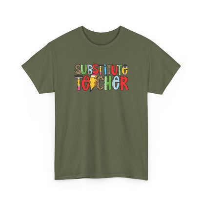 Substitute Teacher Colorblock T-Shirt- Fun School Staff Gift