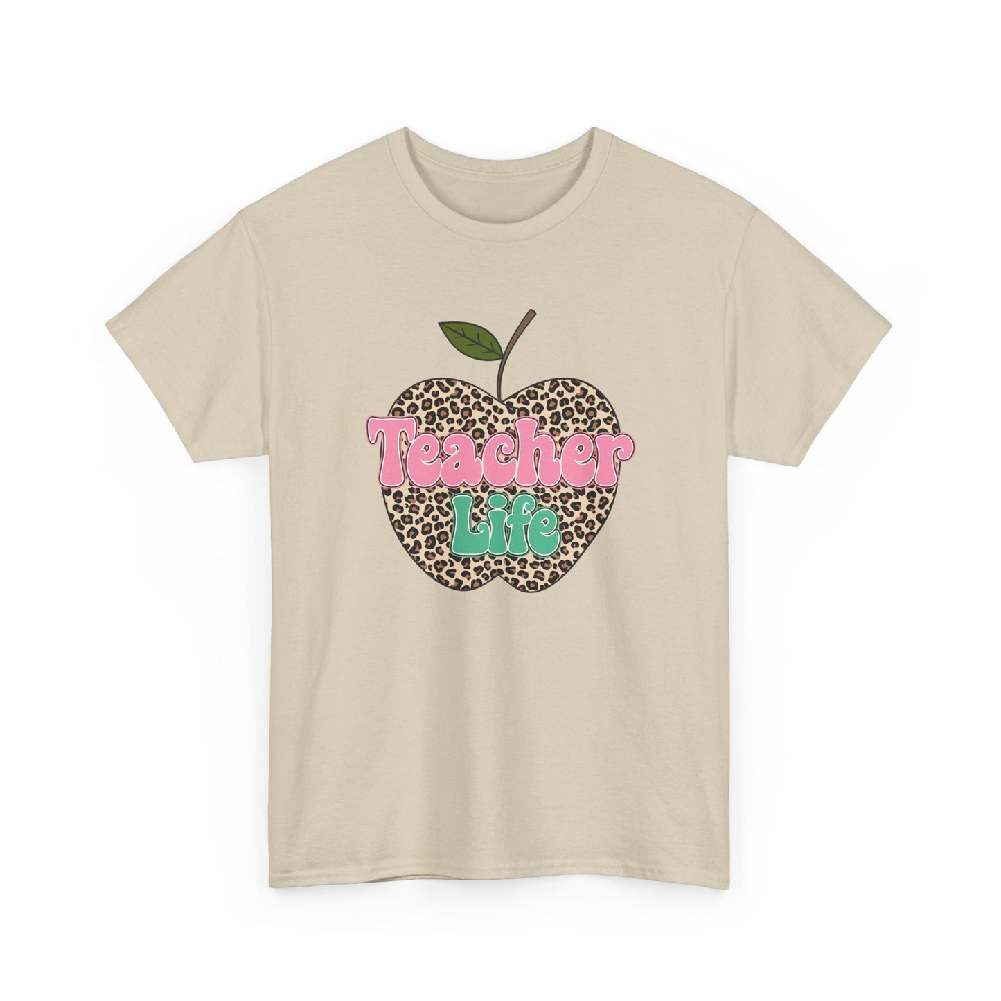 Teacher Life Leopard Apple T‑Shirt