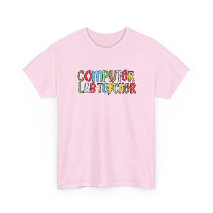 Computer Lab Teacher Colorblock T-Shirt- Fun School Staff Gift