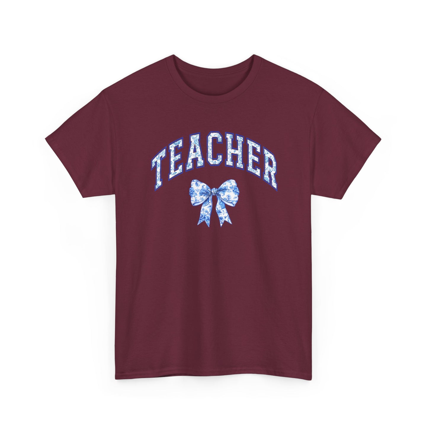 Teacher Tee with Blue Floral Bow