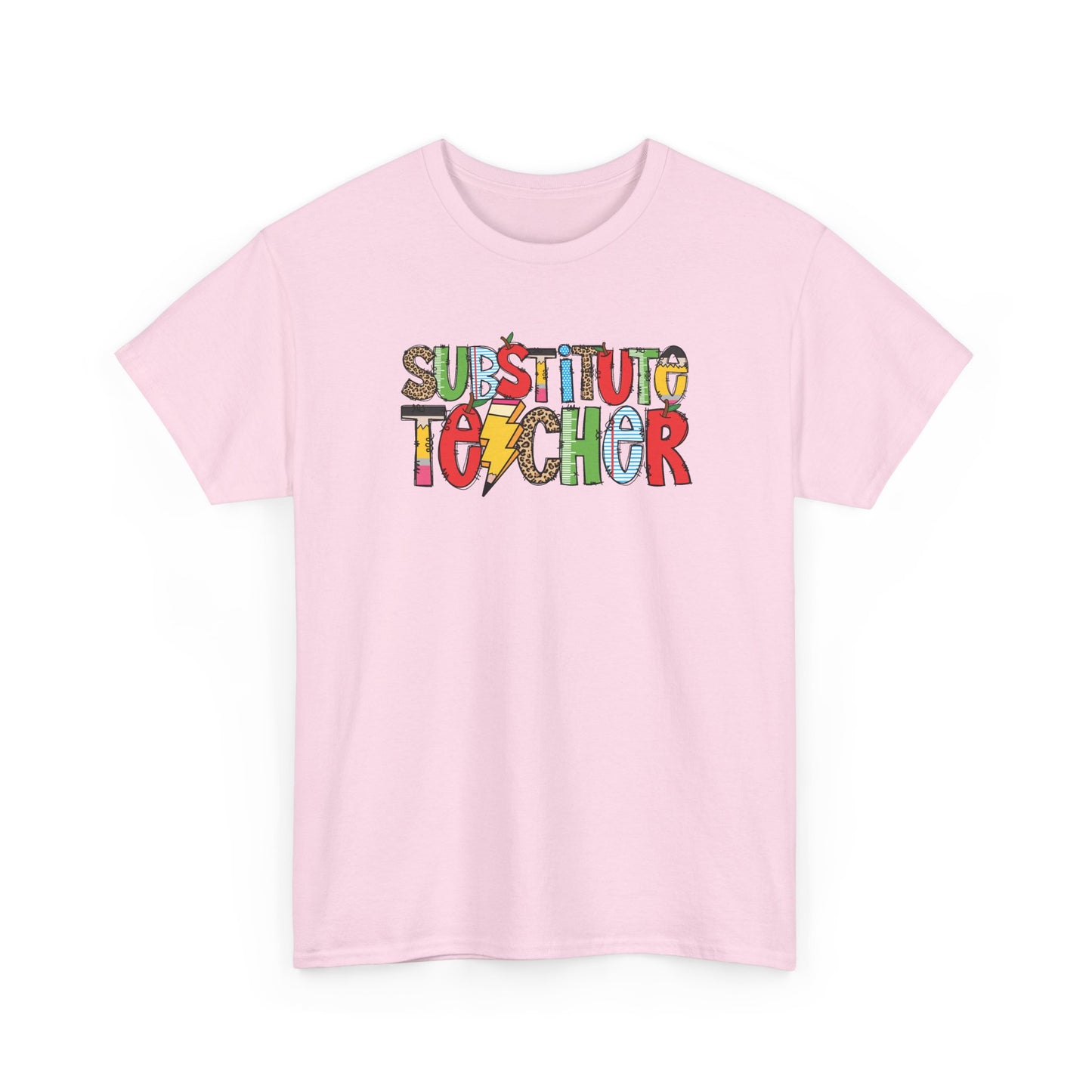 Substitute Teacher Colorblock T-Shirt- Fun School Staff Gift