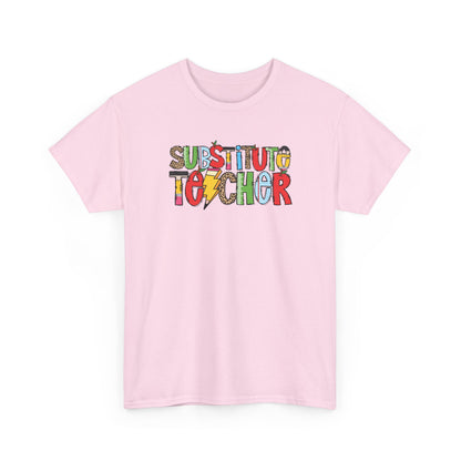 Substitute Teacher Colorblock T-Shirt- Fun School Staff Gift