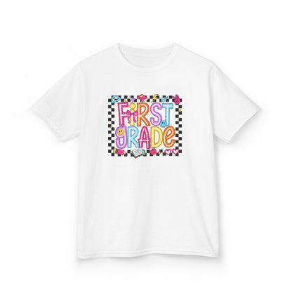 Girls - First Grade Kids T‑Shirt - Colorful Back-to-School Tee