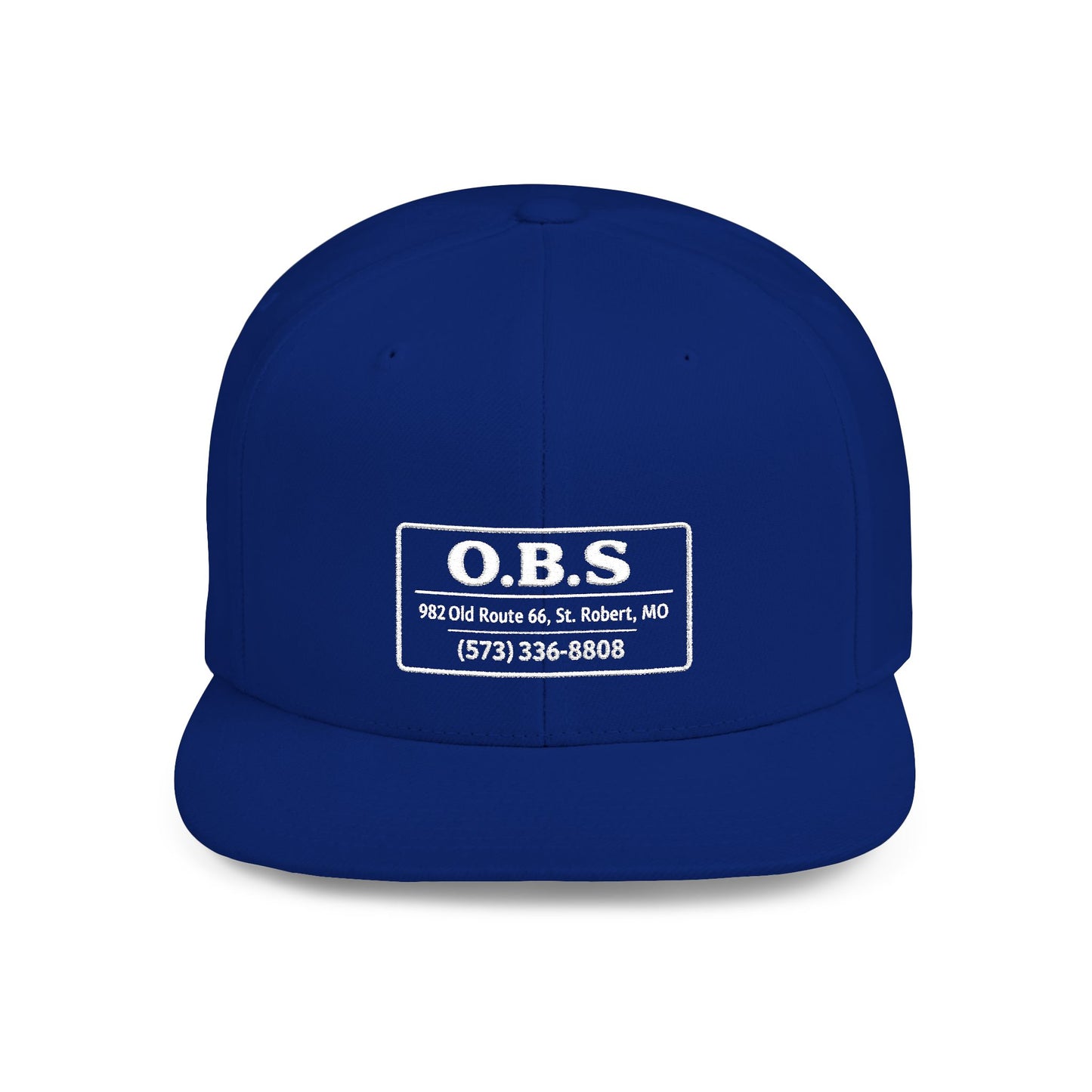 Snapback Hat - O.B.S. Logo Flat Bill Cap