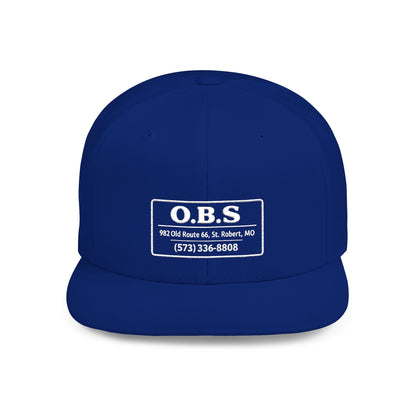 Snapback Hat - O.B.S. Logo Flat Bill Cap