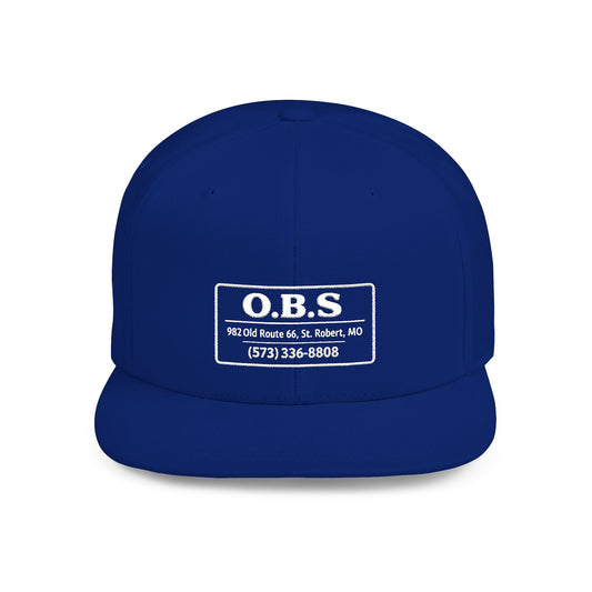 Snapback Hat - O.B.S. Logo Flat Bill Cap