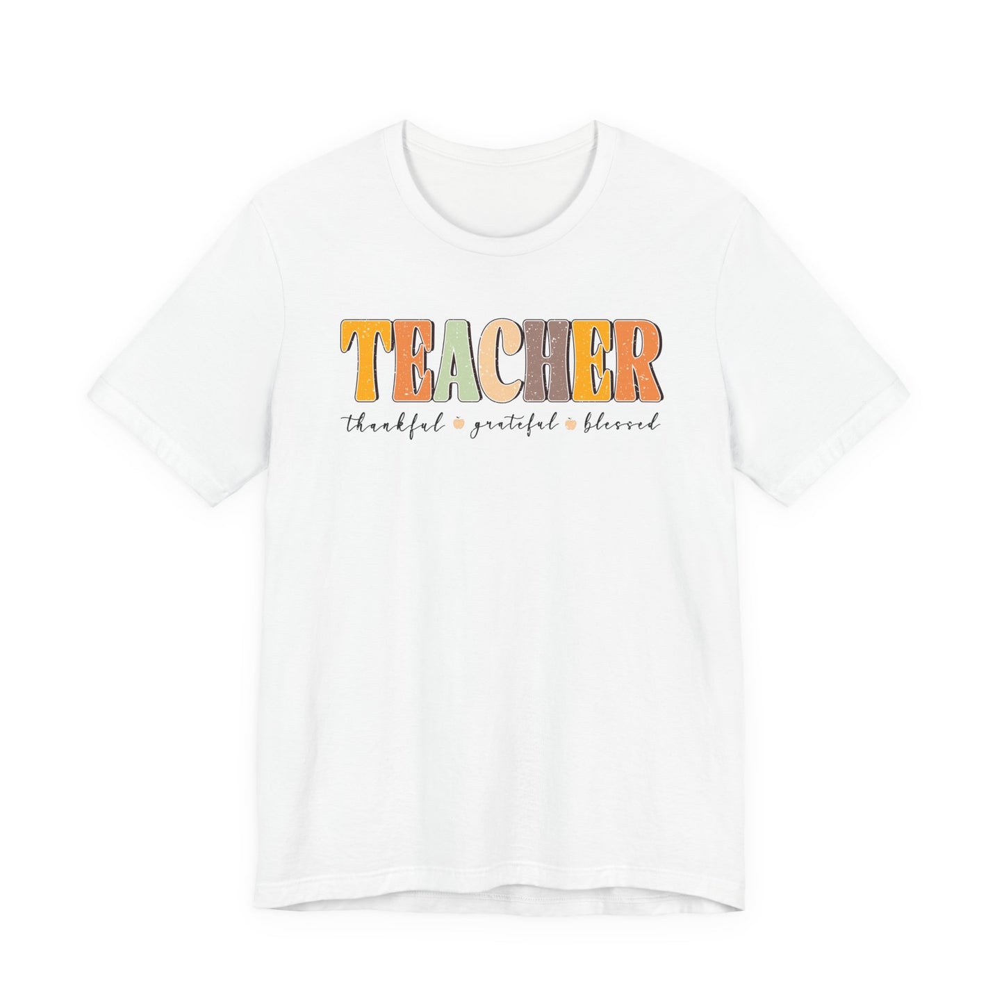 Teacher Thankful Grateful Blessed Shirt | Bella Canvas Fall Teacher T-Shirt | Thanksgiving Teacher Outfit | Autumn Teacher Tee