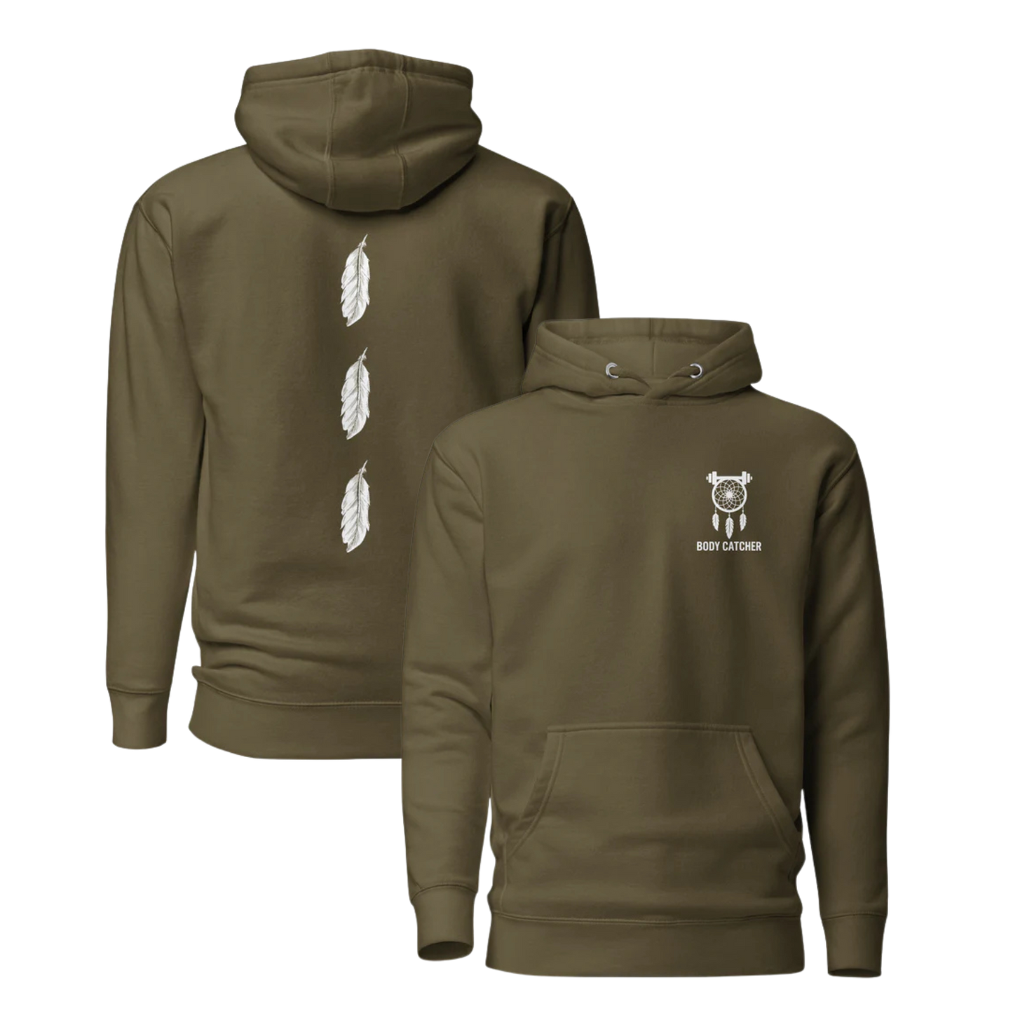 ADULT - Cotton Heritage Hoodie - Body Catcher  3 Feather