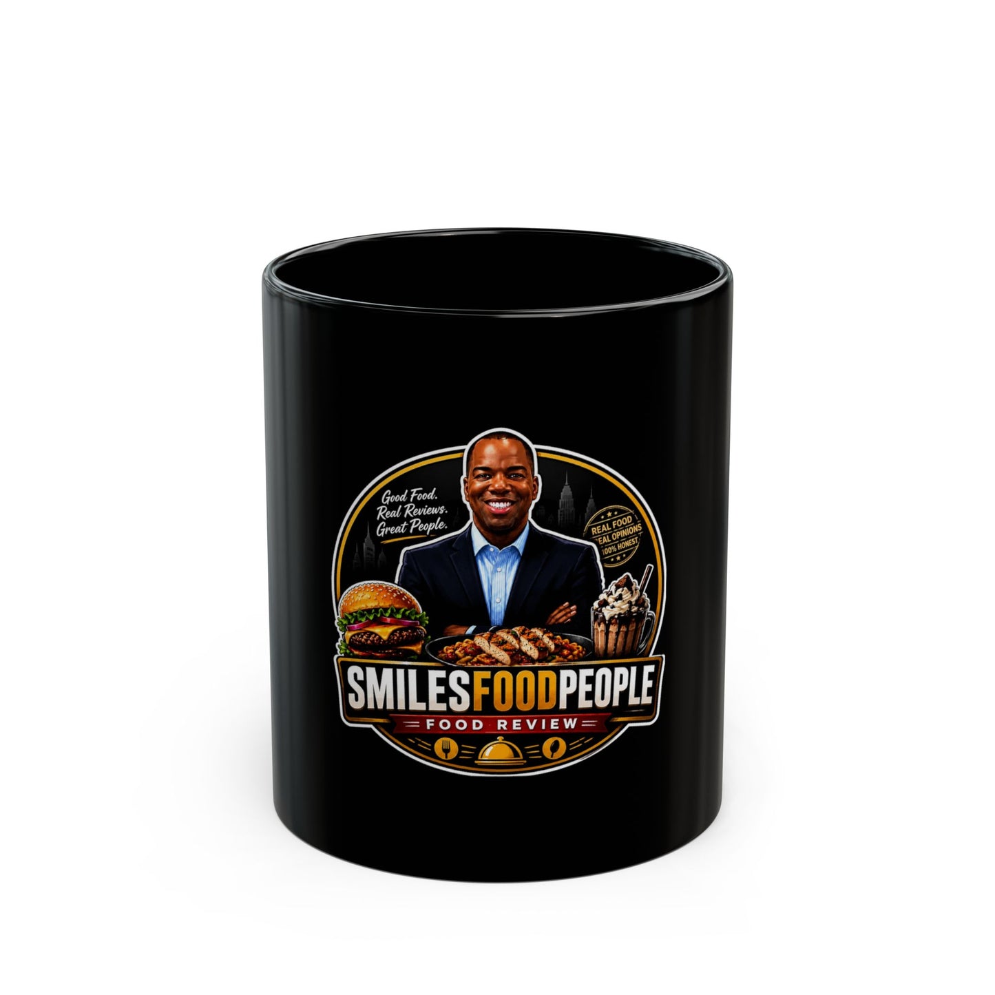 Coffee Black Mug - Smiles Food People Merch
