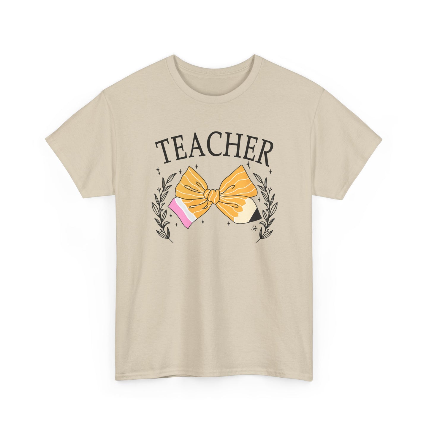 Teacher Bow T-Shirt - Cute Pencil & Laurel Graphic Gift for Teachers