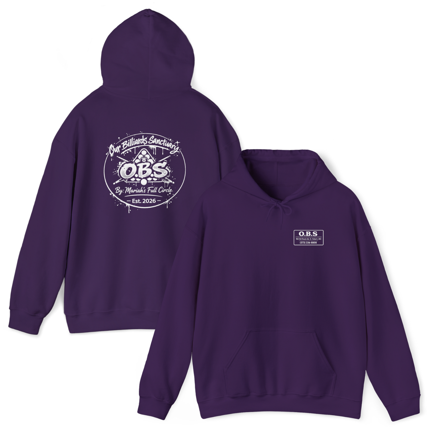 Adult - Basic Hoodie - Mariahs Full Circle Black & white