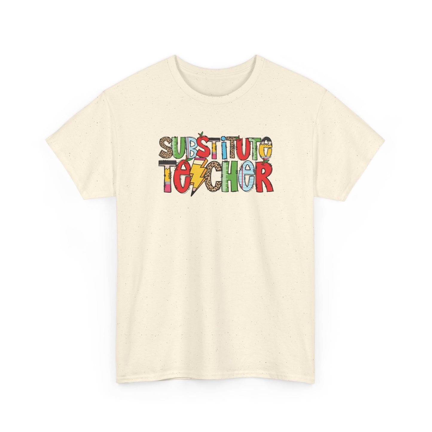 Substitute Teacher Colorblock T-Shirt- Fun School Staff Gift
