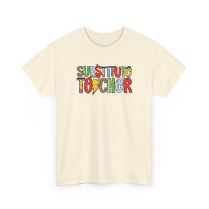 Substitute Teacher Colorblock T-Shirt- Fun School Staff Gift