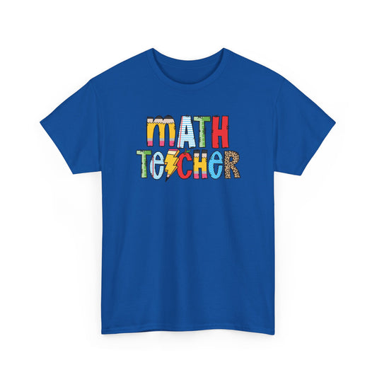 Math Teacher Colorblock T-Shirt- Fun School Staff Gift