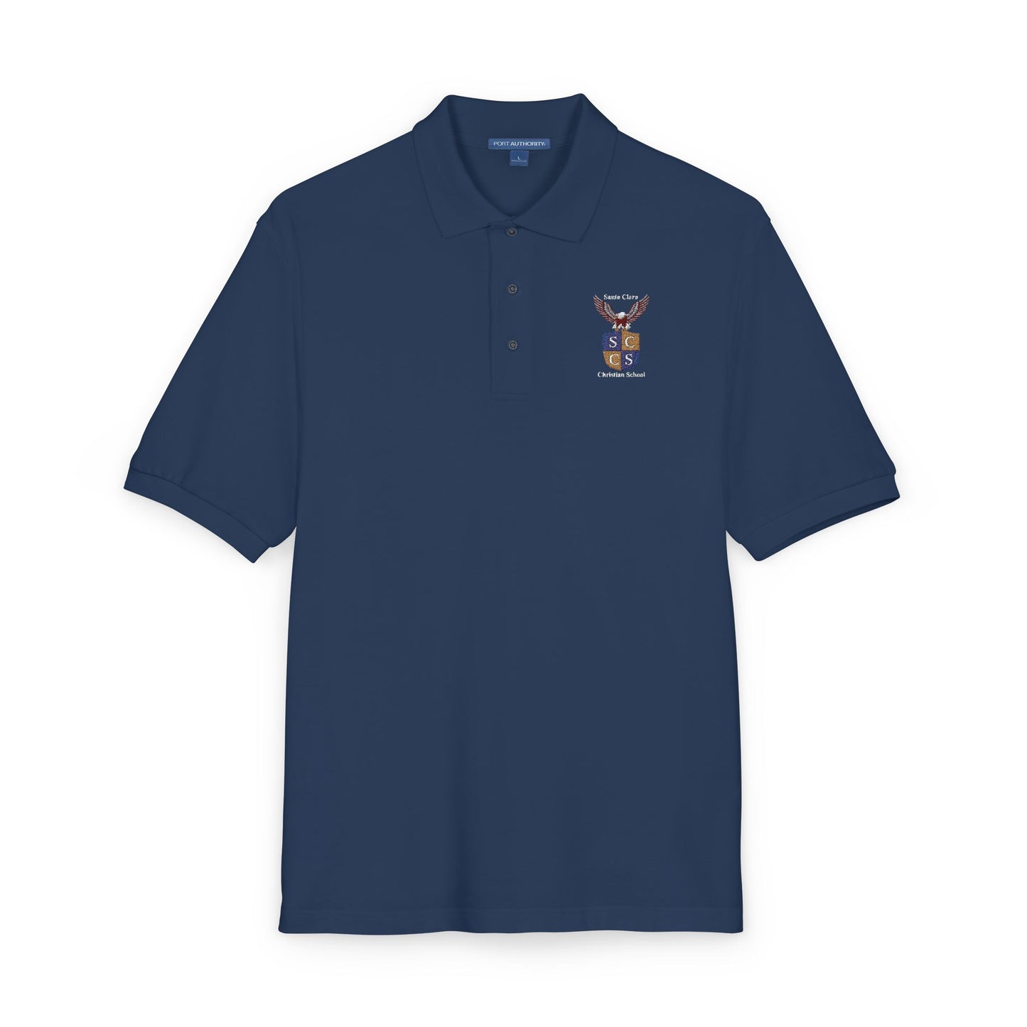 ADULT - Embroidered Navy Polo - Santa Clara Crest