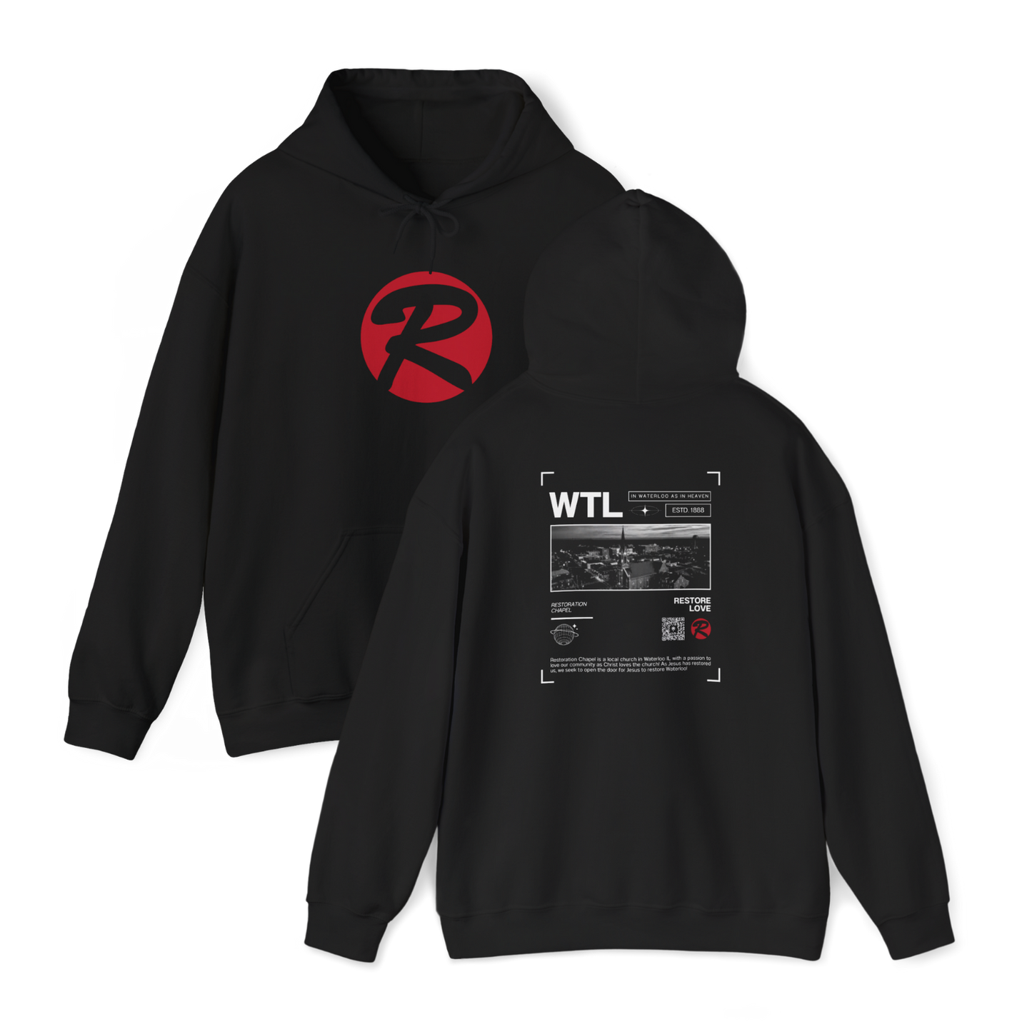ADULT - Basic Hoodie WTL - Restoration Chapel