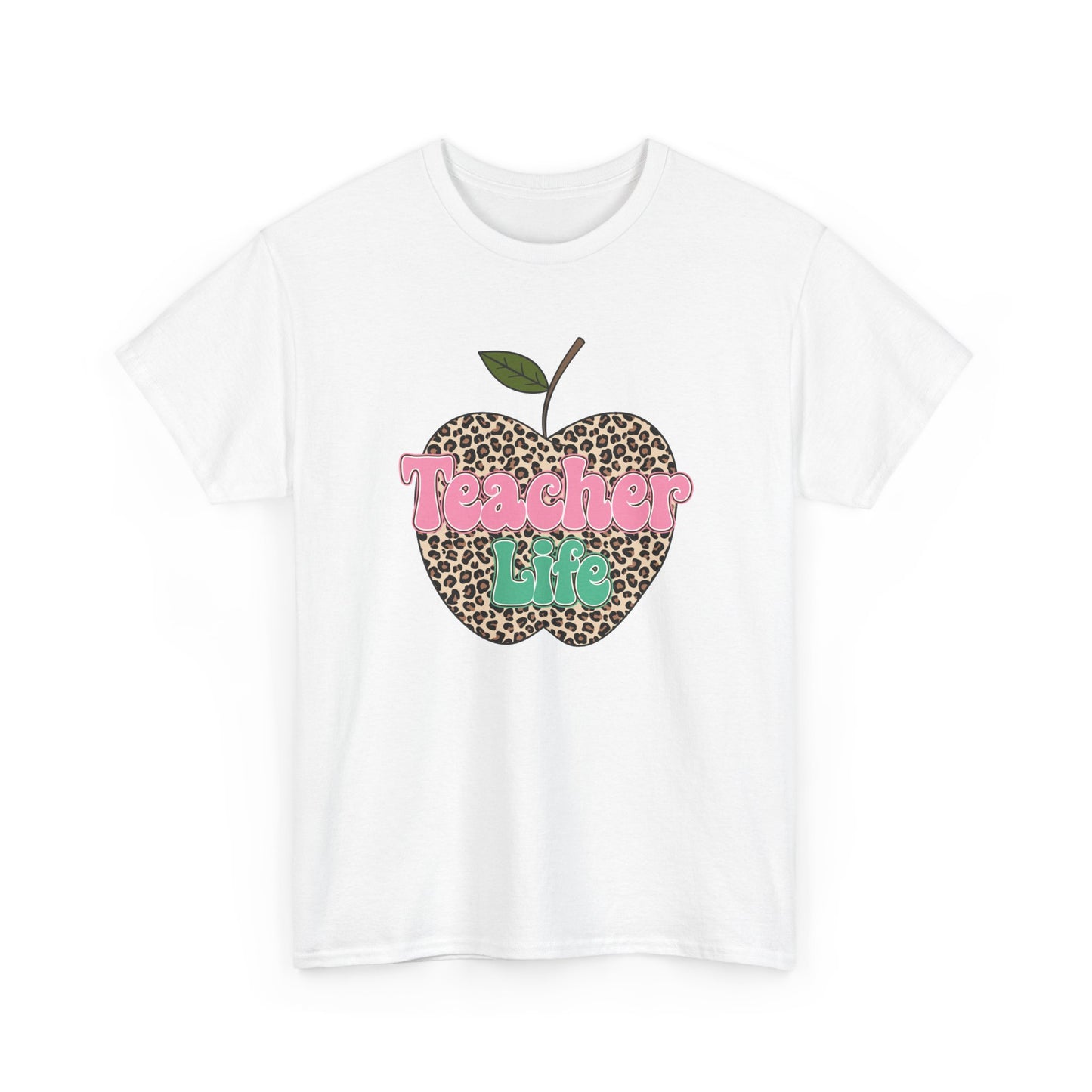 Teacher Life Leopard Apple T‑Shirt