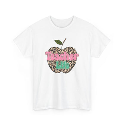 Teacher Life Leopard Apple T‑Shirt