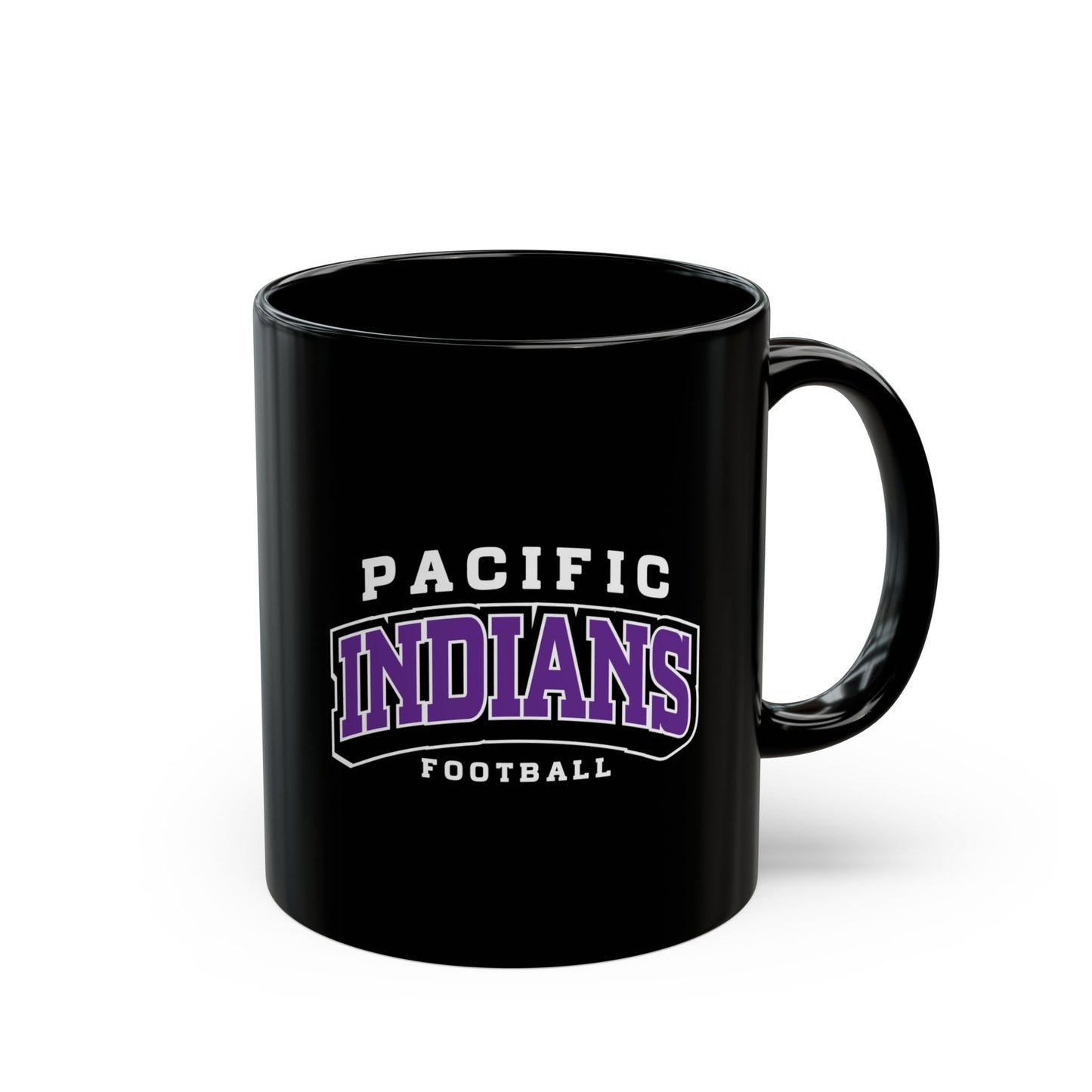 11oz Black Mug - Indians Football 2 - Friends of Pacific Football