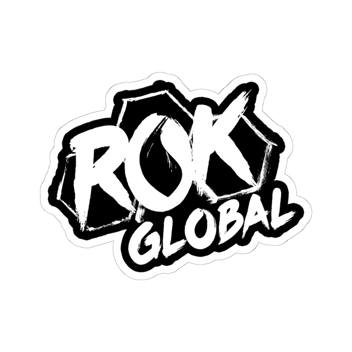 White ROK Global Kiss-Cut Sticker - ROK Global