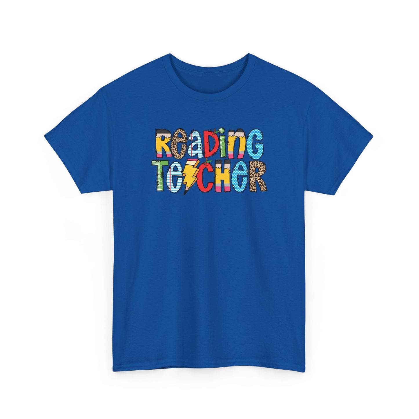 Reading Teacher Colorblock T-Shirt- Fun School Staff Gift
