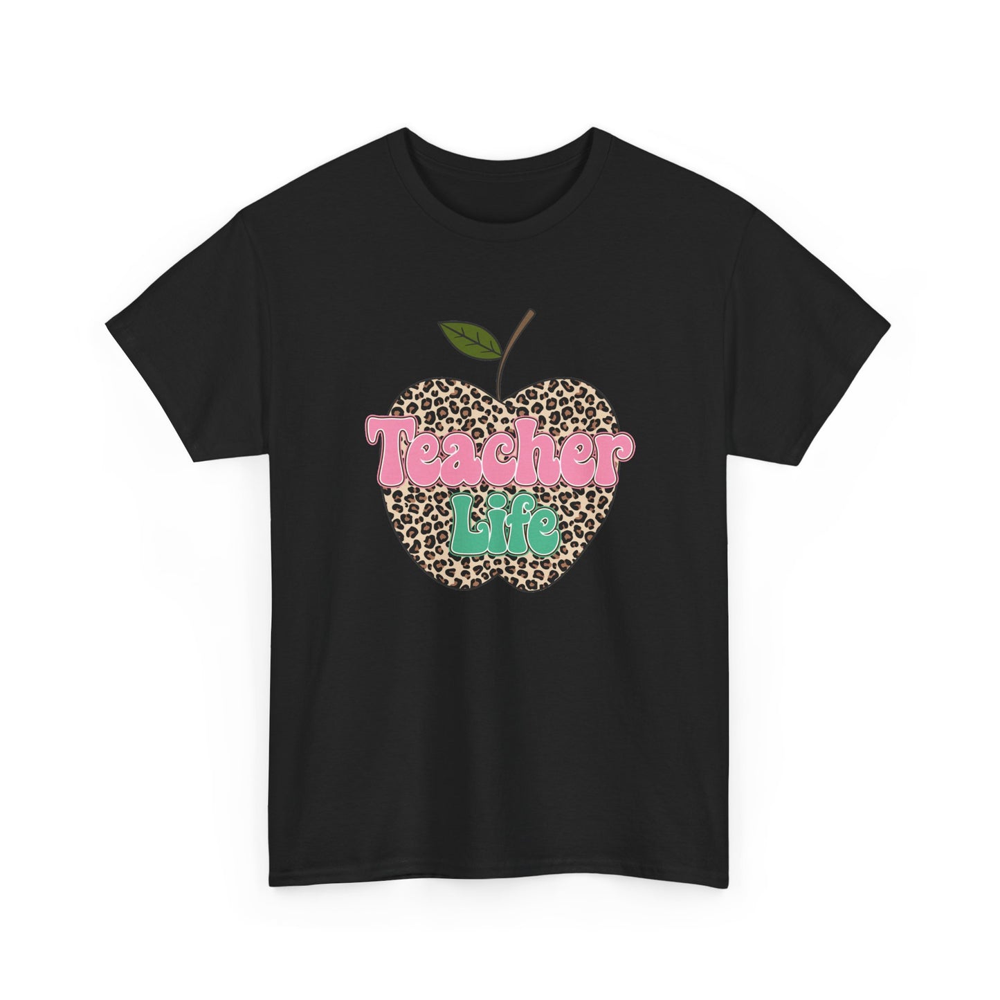 Teacher Life Leopard Apple T‑Shirt