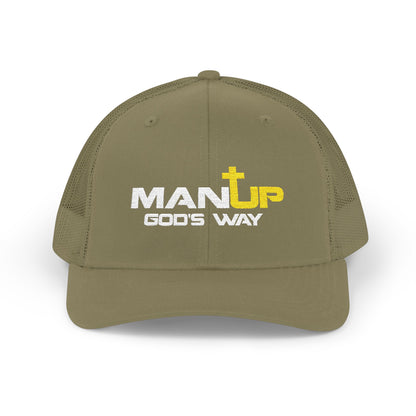 Embroidered Snapback Trucker Cap - Man Up God's Way
