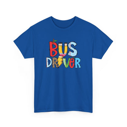 Bus Driver Colorblock T-Shirt- Fun School Staff Gift