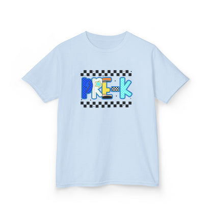 Youth Tee - "Pre School" Colorful Checkerboard Back-to-School Shirt