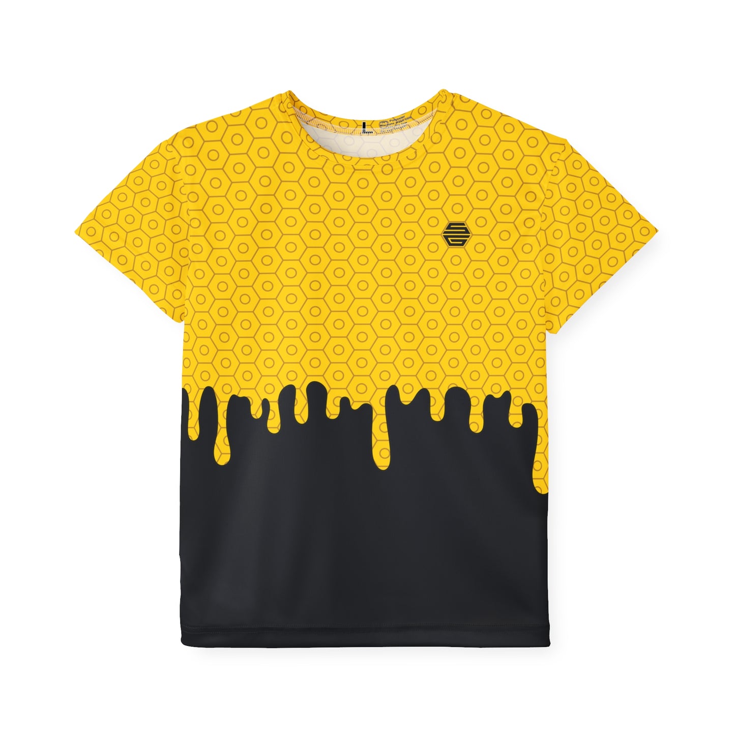 YOUTH - Yellow Honey Drip with Solid Black - Tee - Stud Game Sports Honey Drip