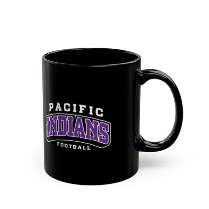 11oz Black Mug - Indians Football 2 - Friends of Pacific Football