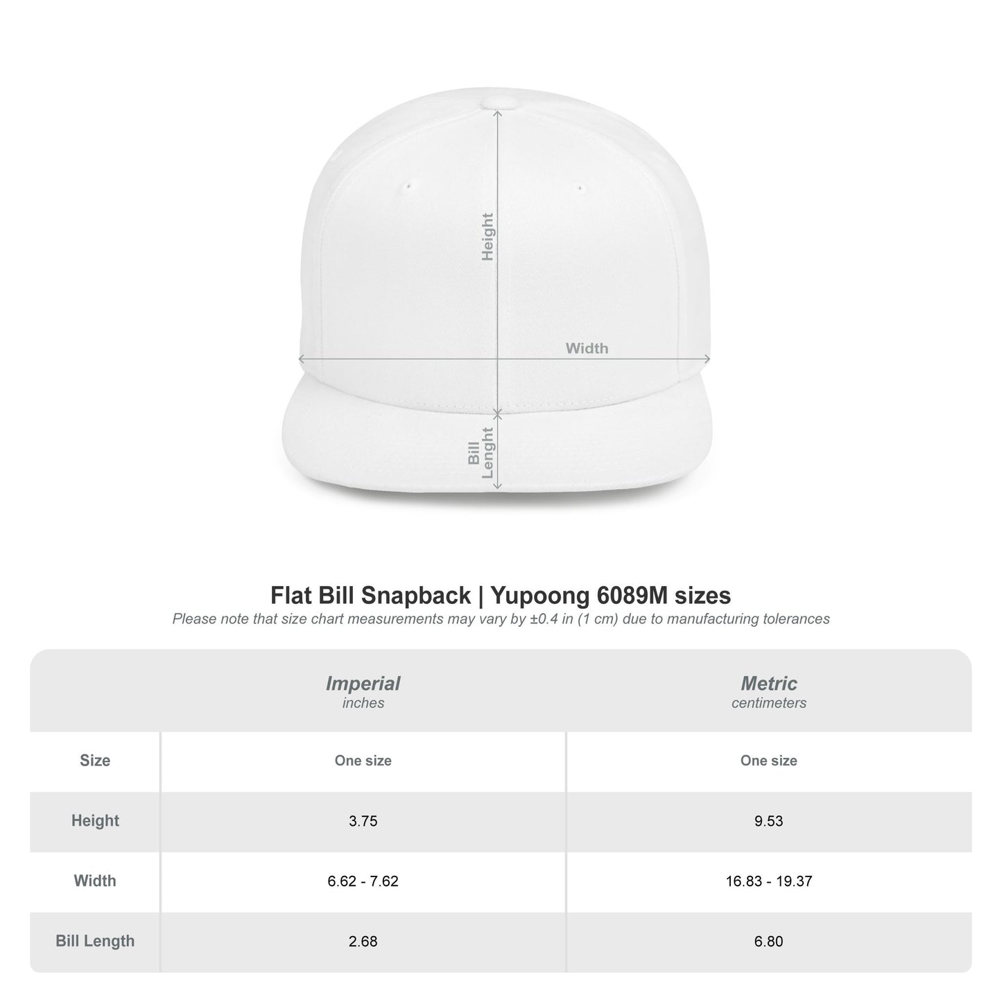 Snapback Hat - O.B.S. Logo Flat Bill Cap