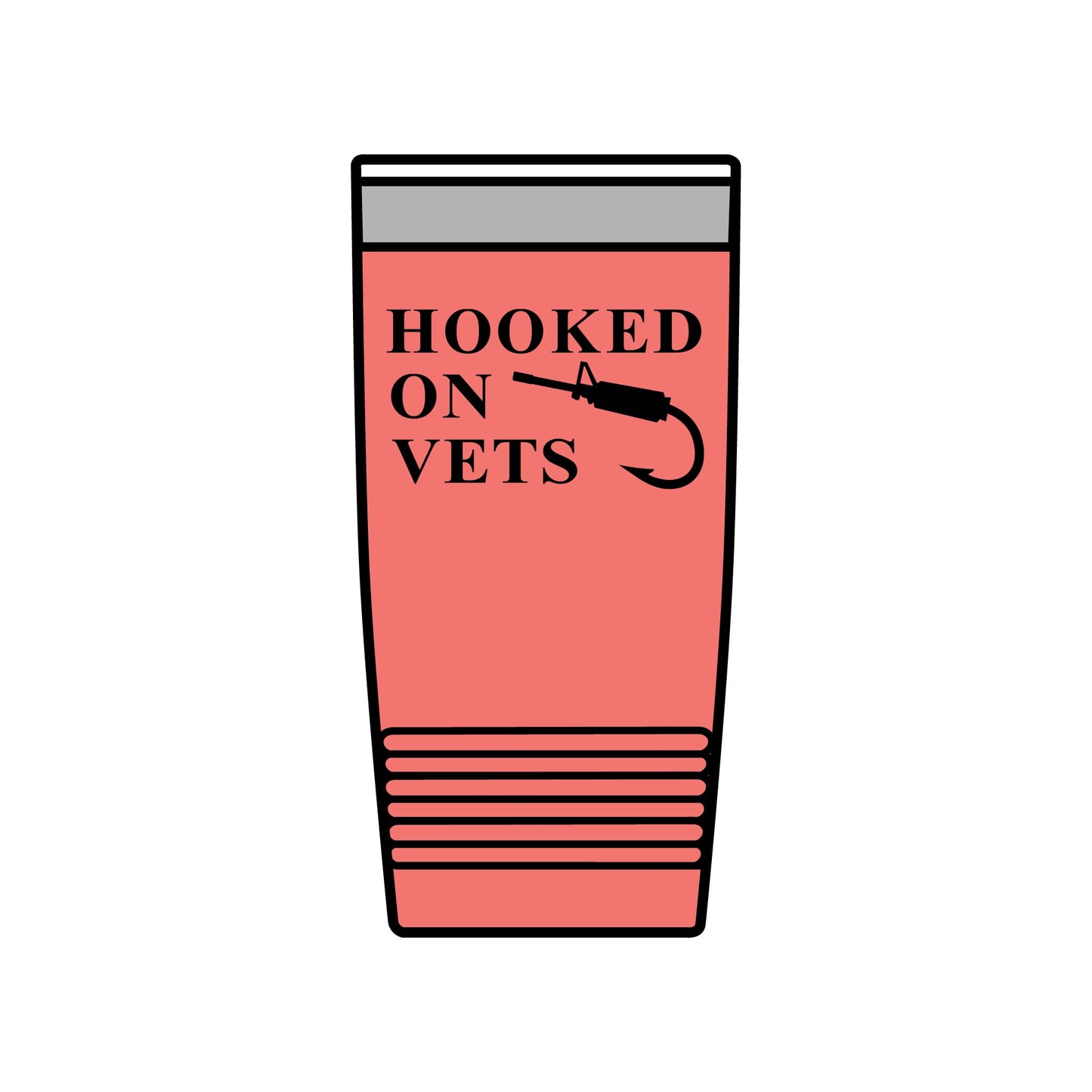 Hooked on Vets 20oz Insulated Tumbler — Veterinarian Lover Travel Mug